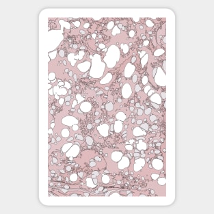 Pastel Pink White Black Bubble Paint Spilled Ink Mess Effect Sticker